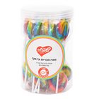 מארז סוכריות על מקל   12 גר 24 יח בצנצנת עיגול צבעוני