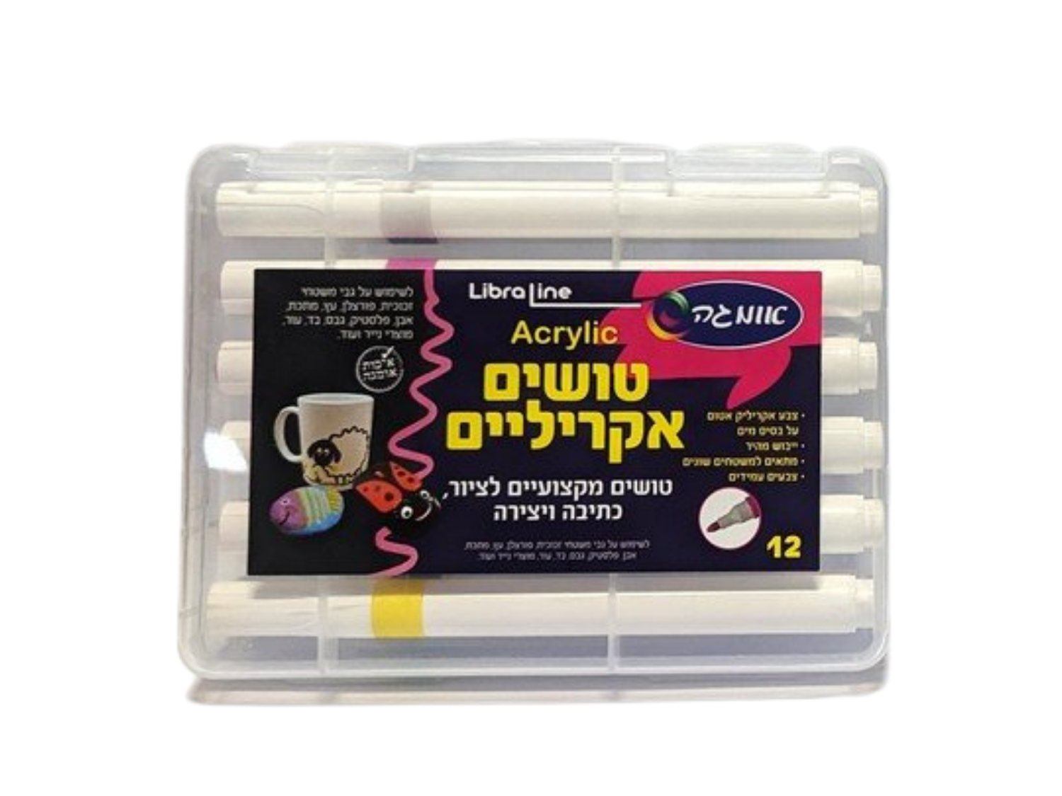 טושים אקרילים אומגה 12 יח'